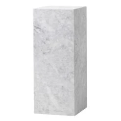 Menu Plinth Pedestal Säule, Weißer Carrara-Marmor