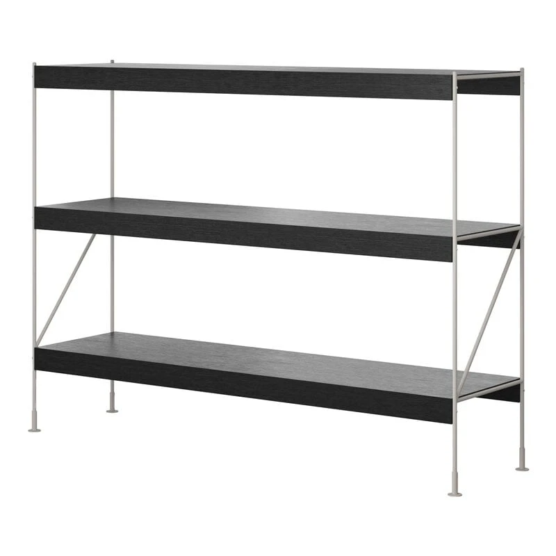 Menu Zet Aufbewahrungssystem, H114, Elfenbeinfarbener Stahl - Schwarz