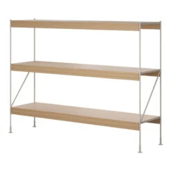 Menu Zet Aufbewahrungssystem, H114, Elfenbeinfarbener Stahl - Eiche