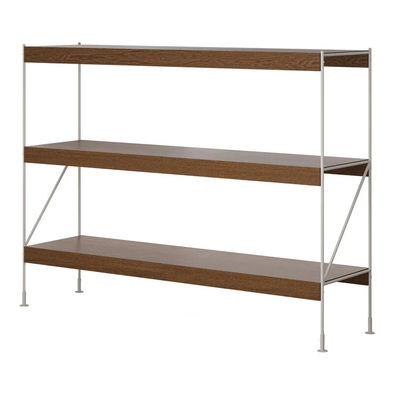 Menu Zet Aufbewahrungssystem, H114, Elfenbeinfarbener Stahl - Eiche D