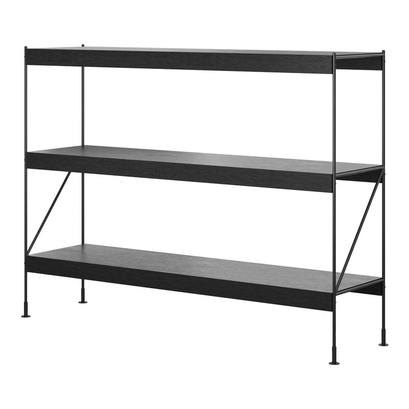 Menu Zet Aufbewahrungssystem, H114, Schwarzer Stahl - Schwarze Eiche